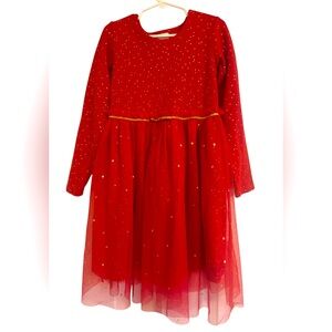 Hanna Andersson Red Shimmer Star Dress